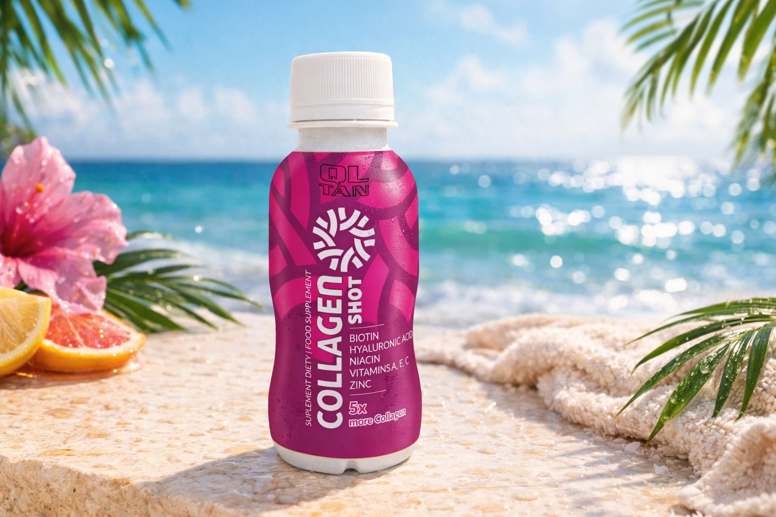 QL Tan Collagen Shot single bottle